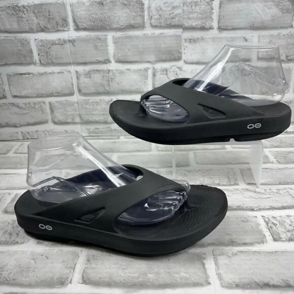 OOFOS Original Recovery Comfort Thong Flip Flop Sandals Black Men 8 -Woman 10